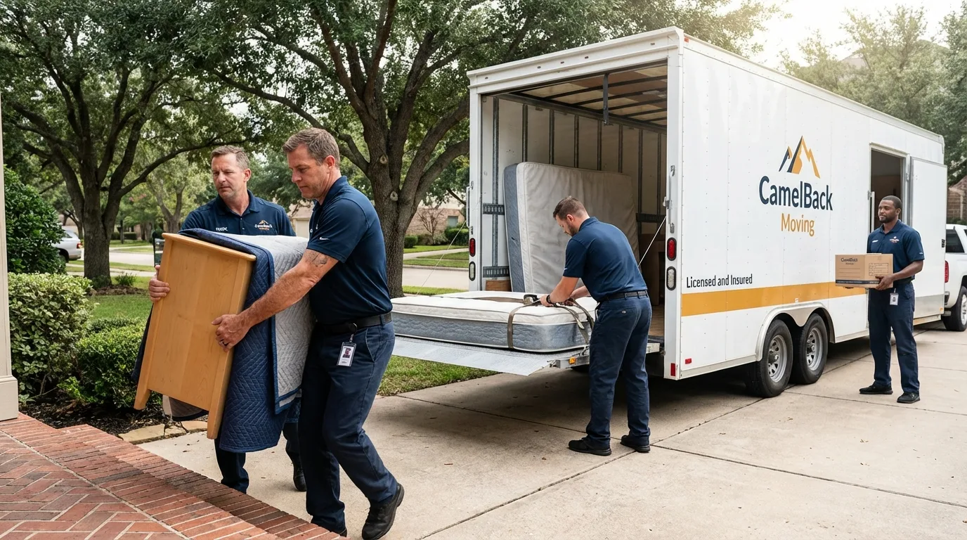 Crew loading residential truck for cross-state move from Shutesbury, MA