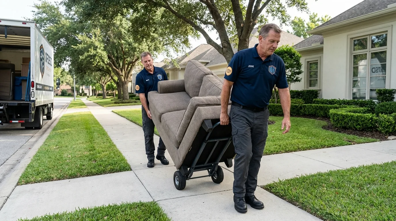 Local residential moving crew loading furniture in Shutesbury, MA