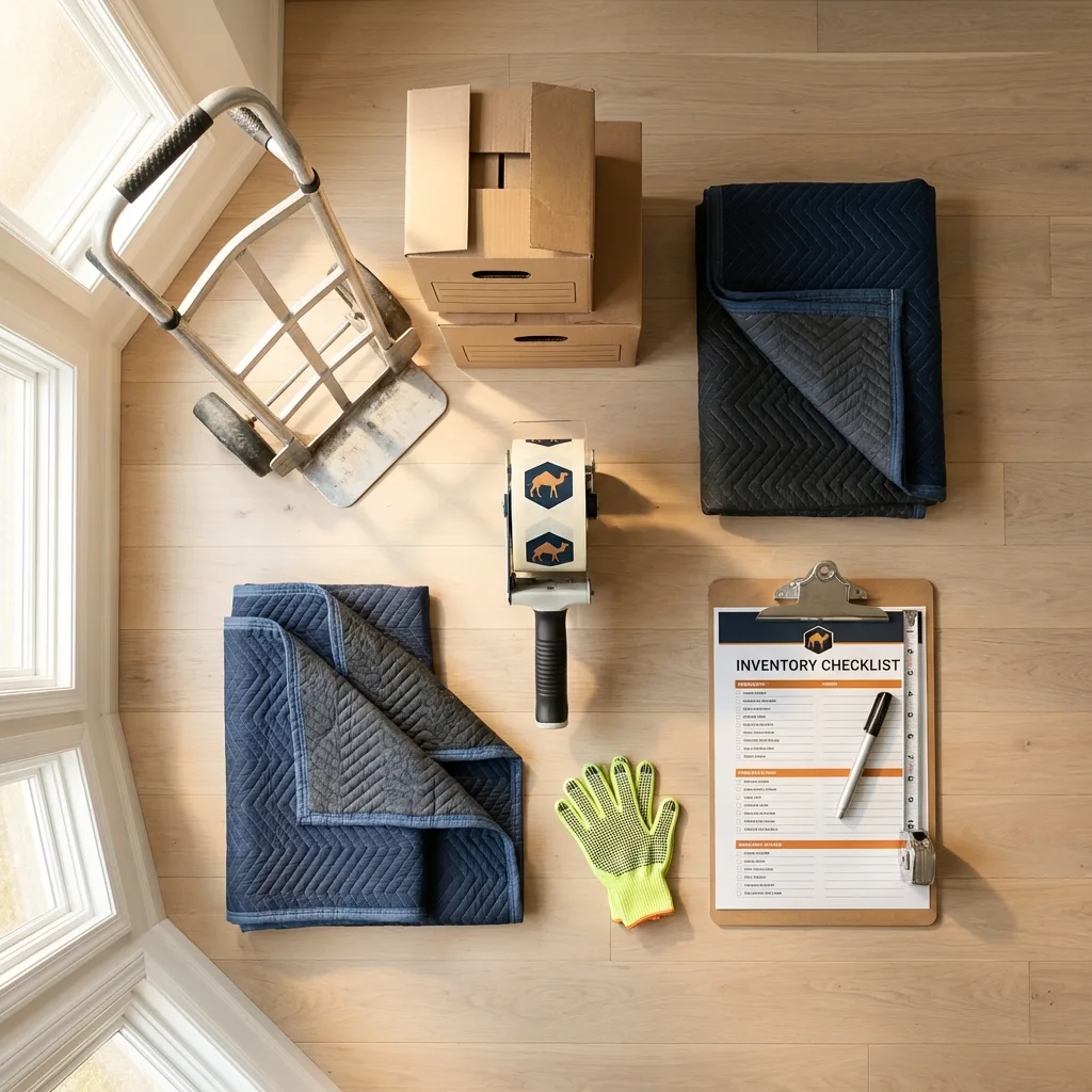Professional moving supplies and packing materials layout for Shutesbury residential relocations